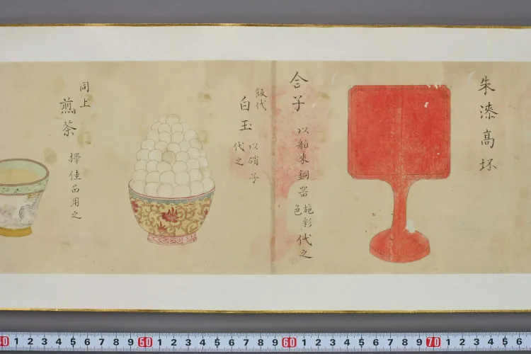 Illustrated Scroll of Buddhist Offering Items Page 2