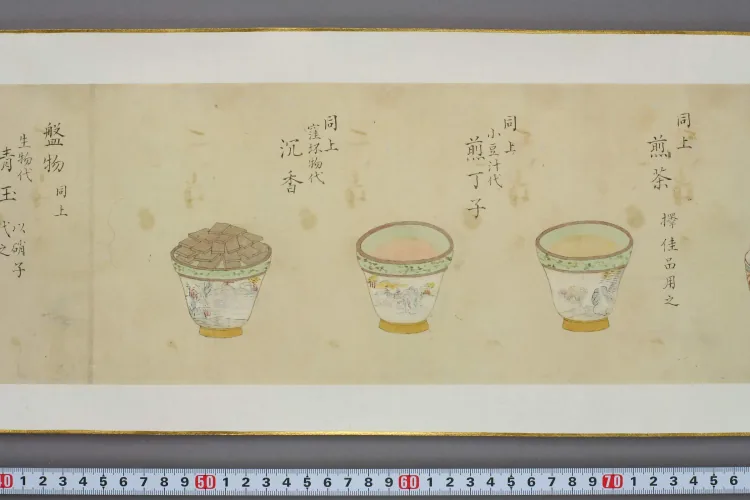Illustrated Scroll of Buddhist Offering Items Page 3