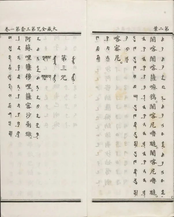 Han-Manchu-Mongolian-Tibetan Four-Script Compendium of the Complete Canon Mantras Page 9