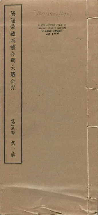 Han-Manchu-Mongolian-Tibetan Four-Script Compendium of the Complete Canon Mantras Page 1