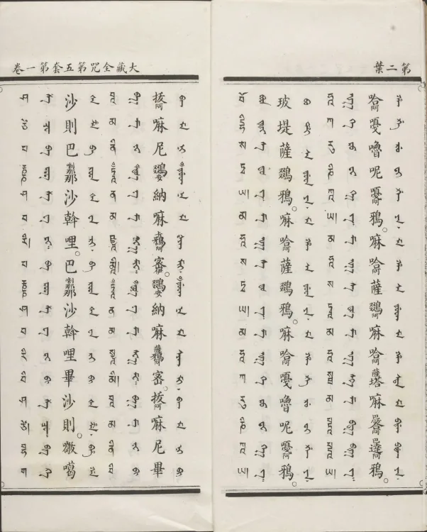 Han-Manchu-Mongolian-Tibetan Four-Script Compendium of the Complete Canon Mantras Page 9