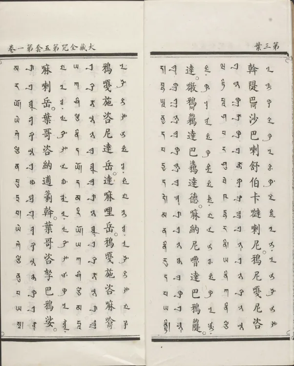 Han-Manchu-Mongolian-Tibetan Four-Script Compendium of the Complete Canon Mantras Page 10