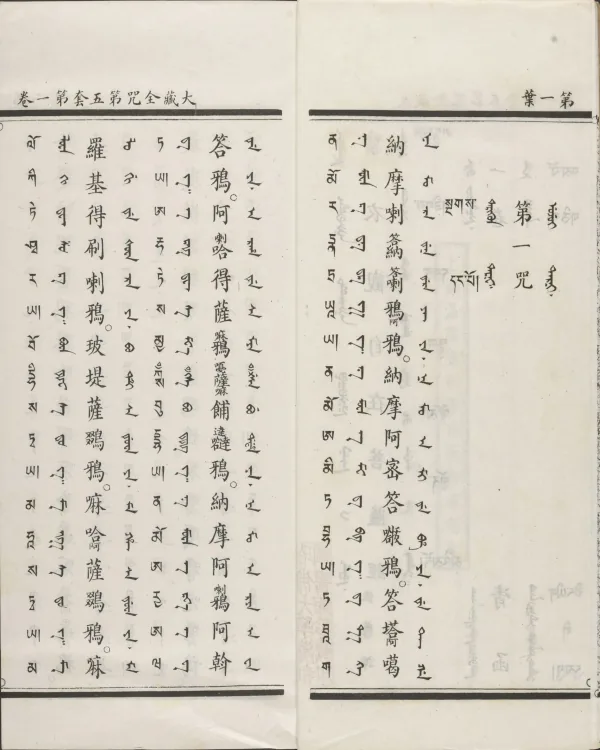 Han-Manchu-Mongolian-Tibetan Four-Script Compendium of the Complete Canon Mantras Page 8