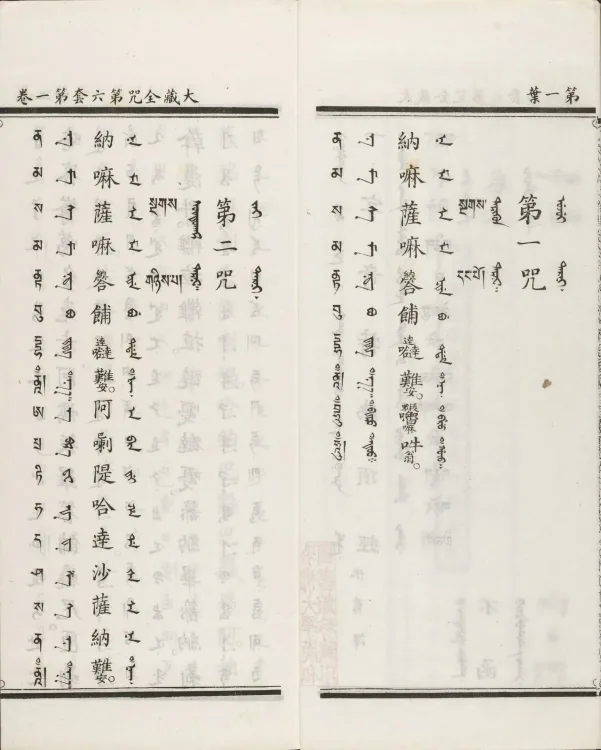 Han-Manchu-Mongolian-Tibetan Four-Script Compendium of the Complete Canon Mantras Page 8