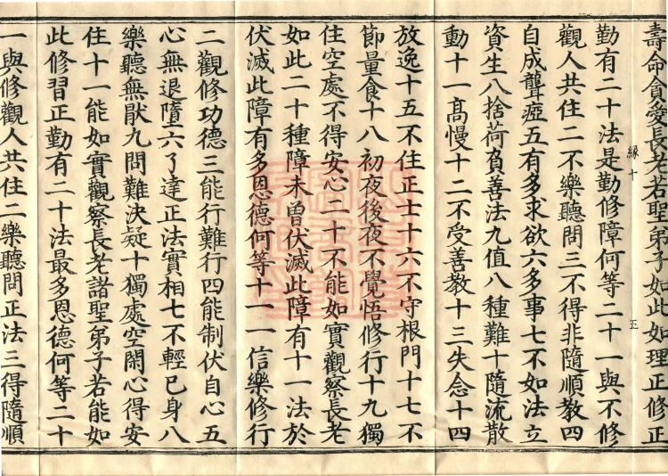 ①The Sutra in which the Buddha Speaks the Broad-Meaning Dharma Gate, one scroll②The Sutra in which the Buddha Speaks the Fragrance of Precept Virtue, one scroll③The Sutra in which the Buddha Speaks the Appearance of Four People in the World, one scroll④The Sutra in which the Buddha Speaks the Origin of All Dharmas, one scroll⑤The Sutra in which the Buddha Speaks the Record of Gautamī’s Fruition, one scroll Page 9