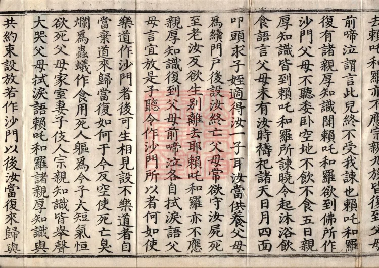 ① The Buddha's discourse: 赖咤和罗 Sutra, one fascicle② The Buddha's discourse: 善生子 Sutra, one fascicle③ The Buddha's discourse: 数 Sutra, one fascicle④ The Buddha's discourse: 梵志頞波罗延问种尊 Sutra, one fascicle Page 6