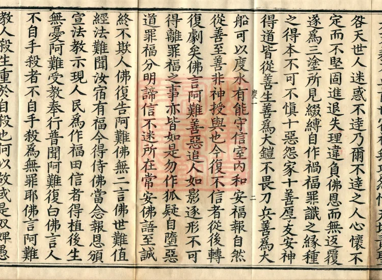 ①Ananda Asks the Buddha About Auspiciousness and Inauspiciousness Sutra, one fascicle②Sutra on Conceit, one fascicle③Ananda's Differentiation Sutra, one fascicle④Sutra of the Five Mothers and Sons, one fascicle Page 6