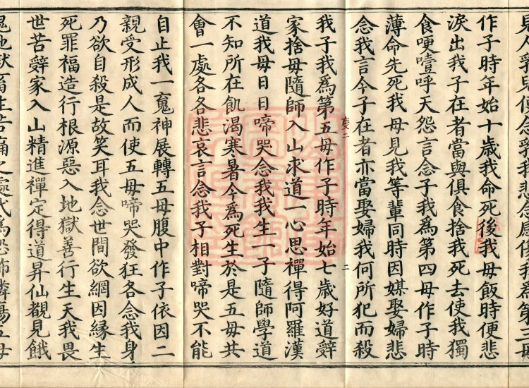 ①Shami Luo Sutra, one fascicle②Yuye Sutra, one fascicle③Yuye Woman Sutra, one fascicle④Azhida Sutra, one fascicle⑤Modeng Woman Sutra, one fascicle⑥Sutra in which the Modeng Woman Explains the Six Matters in Form, one fascicle Page 4