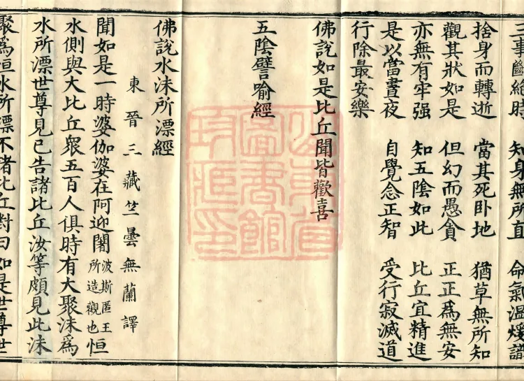 ①Sutra of the Parable of the Five Aggregates, one fascicle②Sutra in which the Buddha Speaks of Foam Floating on Water, one fascicle③Sutra in which the Buddha Speaks on Not Guarding One's Mind, one fascicle④Sutra in which the Buddha Speaks on the Fulfillment-of-Wishes, one fascicle⑤Sutra on Turning the Wheel of Dharma, one fascicle⑥Sutra in which the Buddha Speaks on the Triple Turning of the Wheel of Dharma, one fascicle⑦Sutra in which the Buddha Speaks on the Noble Eightfold Path, one fascicle⑧Nandiśikṣa Sutra, one fascicle⑨Sutra in which the Buddha Speaks on Horses Having Three Marks, one fascicle⑩Sutra in which the Buddha Speaks on Horses Having Eight Attitudes as an Analogy to Humans, one fascicle⑪Sutra in which the Buddha Speaks on Corresponding and Appropriate Marks, one fascicle Page 6