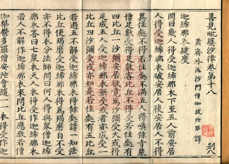 Shanjian Vibhāṣā Vinaya, Eighteen Volumes Page 2