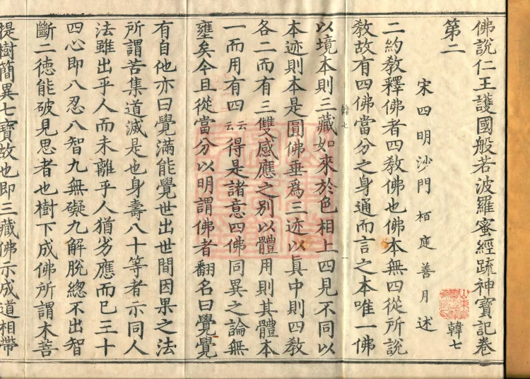 The Buddha's Discourse on the Prajnaparamita Sutra of the Benevolent King Protecting the Country: Commentary Shenbao Ji, in Four Juans Page 2