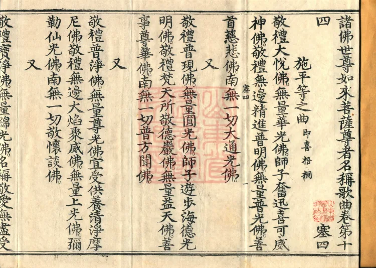 Names and Verses of the Buddhas, World-Honored Ones, Tathāgatas, Bodhisattvas and Venerables, fifty volumes Page 2